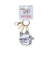 ノンタン サガラ刺繍キーリング ライトグリーン キーホルダー キーケース