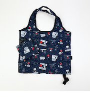 スヌーピー ナイト＆スリーブネイビー 折りたたみコンビニバッグ SNOOPY