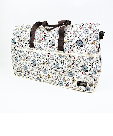 スヌーピー フラワーベージュ 折りたたみボストンバッグ(L) トラベル SNOOPY