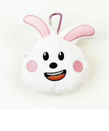 たべっ子どうぶつ THE MOVIE カラビナ付きぬいぐるファスナーマスコット うさぎちゃん ポーチ 小物入れ