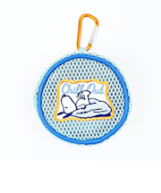 スヌーピー ラウンドメッシュケース Chill out ポーチ 小物入れ ブルー SNOOPY