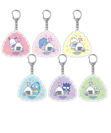 サンリオ はぴだんぶい 5th おむすびトレーディングアクキー キーホルダー 全6種コンプリートセット 日本製 Sanrio