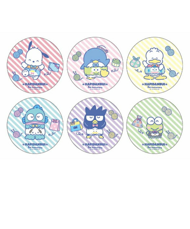 サンリオ はぴだんぶい 5th はらまきトレーディング缶バッジ 全6種コンプリートセット 日本製 Sanrio