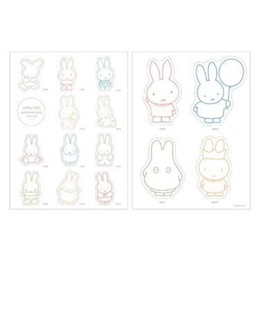 ミッフィー miffy 70th カラー インテリアステッカー