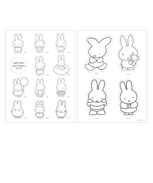 ミッフィー miffy 70th モノトーン インテリアステッカー