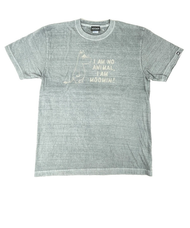 ムーミン ピグメント刺繍Tシャツ(L) グレー アパレル MOOMIN