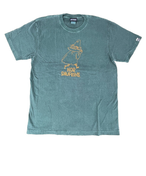 ムーミン スナフキン ピグメント刺繍Tシャツ(L) グリーン アパレル MOOMIN