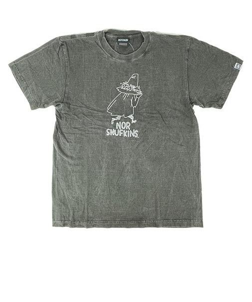 ムーミン スナフキン ピグメント刺繍Tシャツ(L) ブラック アパレル MOOMIN