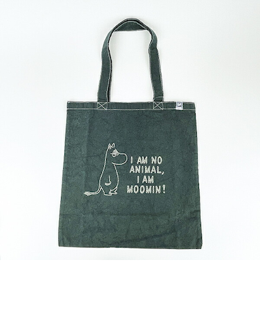 ムーミン 後染めフラットトートバッグ(チャコール) MOOMIN