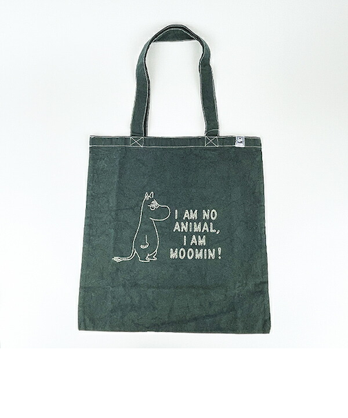 ムーミン 後染めフラットトートバッグ(チャコール) MOOMIN