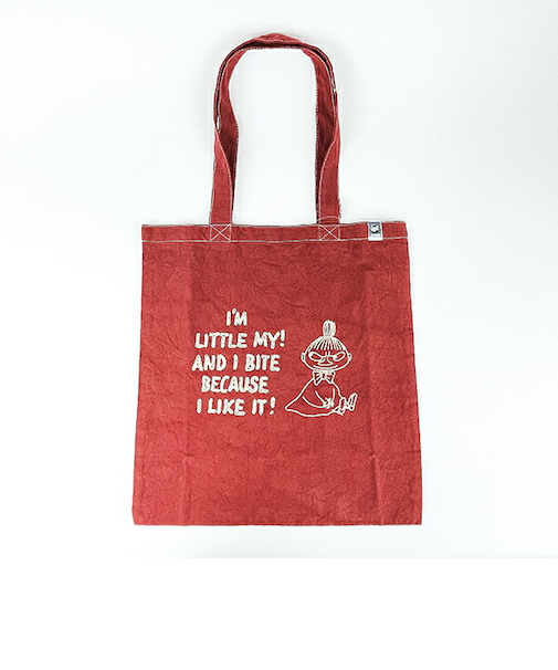 ムーミン リトルミイ 後染めフラットトートバッグ(バーガンディー) MOOMIN