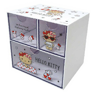 サンリオ ハローキティ キャラチェスト ホワイト  収納 小物入れ 日焼けキティ ギャル