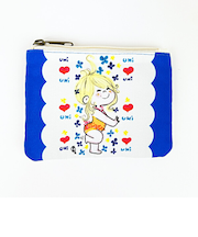 水森亜土 ハート ティッシュポーチ ブルー