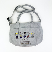 スヌーピー バケツ型2WAYトートバッグ ライトグレー ショルダーバッグ ROOTOTE ルートート コラボ SNOOPY