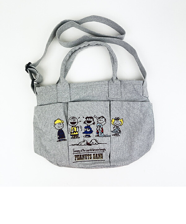 スヌーピー バケツ型2WAYトートバッグ ライトグレー ショルダーバッグ ROOTOTE ルートート コラボ SNOOPY