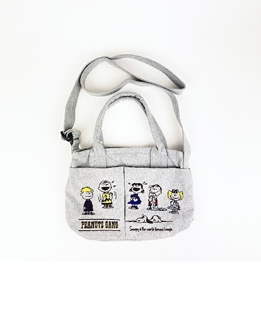 スヌーピー バケツ型2WAYミニトートバッグ ライトグレー ショルダーバッグ ROOTOTE ルートート コラボ SNOOPY
