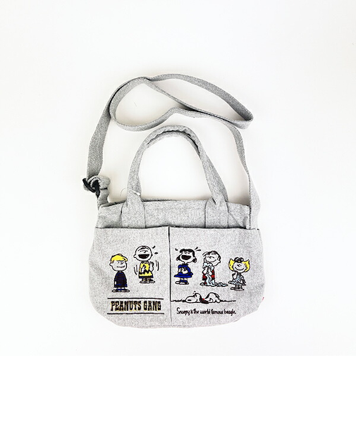 スヌーピー バケツ型2WAYミニトートバッグ ライトグレー ショルダーバッグ ROOTOTE ルートート コラボ SNOOPY