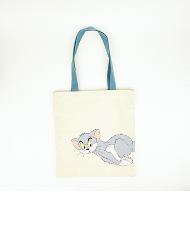 トムとジェリー レトロアート キャンバストートバッグ ブルー トムジェリ