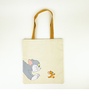 トムとジェリー レトロアート キャンバストートバッグ オレンジ トムジェリ