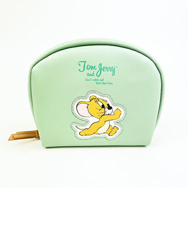 トムとジェリー レトロアート ポーチ グリーン トムジェリ