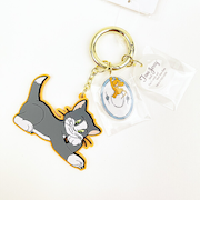 トムとジェリー レトロアート ラバーチャーム オレンジ キーホルダー トムジェリ