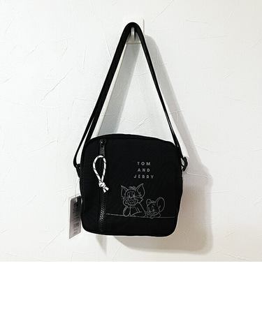 トムとジェリー スクエアボックスショルダーバッグ (ブラック)
