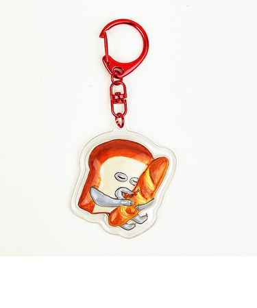 パンどろぼう ぷっくりったいキーホルダー いとしのパン レッド