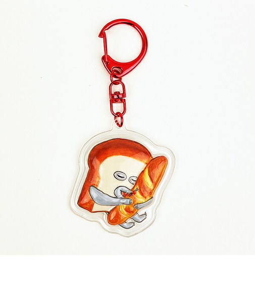 パンどろぼう ぷっくりったいキーホルダー いとしのパン レッド