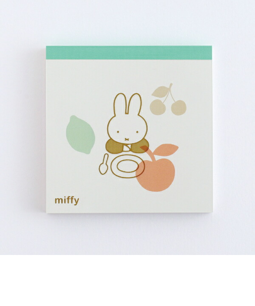 ミッフィー miffy メモパッド・スクエア (fruits) 文具 日本製