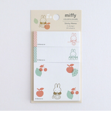 ミッフィー miffy スティッキーメモ (fruits) 付箋 文具 日本製