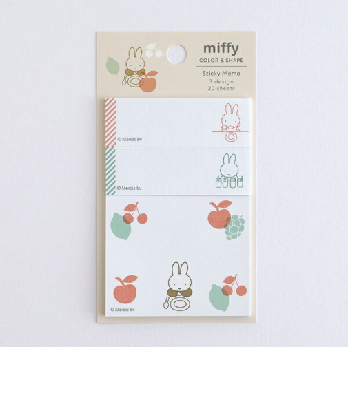 ミッフィー miffy スティッキーメモ (fruits) 付箋 文具 日本製