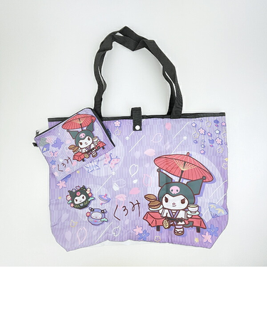 サンリオ クロミ 折りたたみエコバッグ 和雑貨シリーズ パープル Sanrio