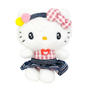 サンリオ ハローキティ ギンガムデニム マスコット ぬいぐるみ Sanrio