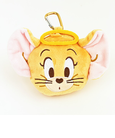 トムとジェリー 天使ジェリー カラビナ付きぬいぐるみファスナーマスコット