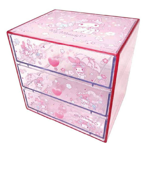 サンリオ マイメロディ 3段チェスト ピンク 収納 小物入れ
