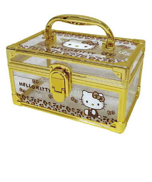 サンリオ ハローキティ バニティケース ゴールド  収納 小物入れ ヒョウ柄