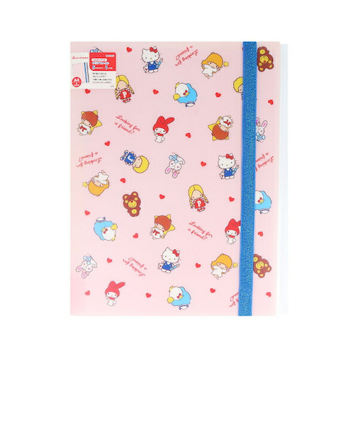 サンリオキャラクターズ ゴムバンド付クリアファイル5Ｐ＋Ｆ NLC 文具 Sanrio