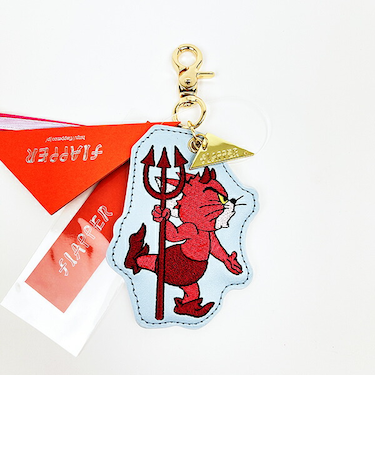 トムとジェリー トム 天使と悪魔刺繍チャーム サックス トムジェリ