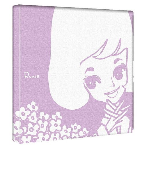 内藤ルネ キャンバスアート お花に囲まれて インテリア アートパネル