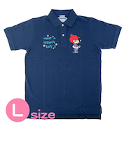 水森亜土 キャプテンサンタ コラボ ポロシャツ (L) ネイビーアパレル