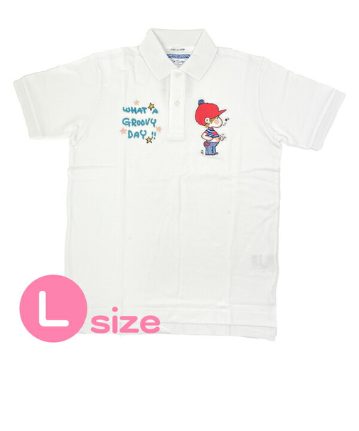 水森亜土 キャプテンサンタ コラボ ポロシャツ (L) ホワイト アパレル