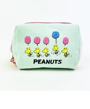 スヌーピー ウッドストック パフプリントミニポーチ ミントグリーン SNOOPY