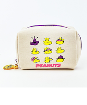 スヌーピー ウッドストック パフプリントミニポーチ アイボリー SNOOPY