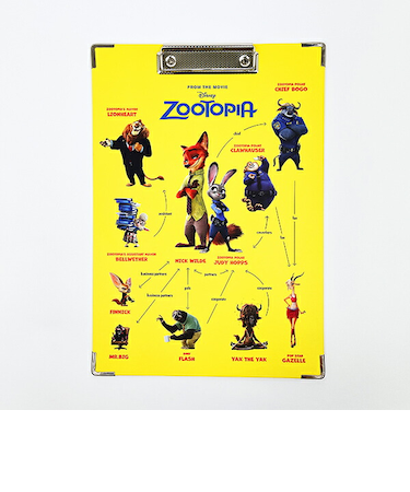 ディズニー ズートピア 相関図 クリップボードA4 イエロー 文具 Disney