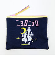 ムーミン ニョロニョロ フラットポーチ ネイビー