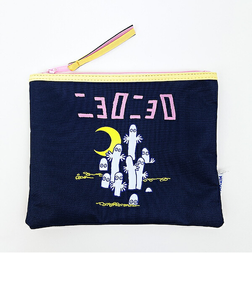 ムーミン ニョロニョロ フラットポーチ ネイビー