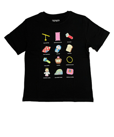 ドラえもん Tシャツ(M) ひみつ道具 ブラック アパレル