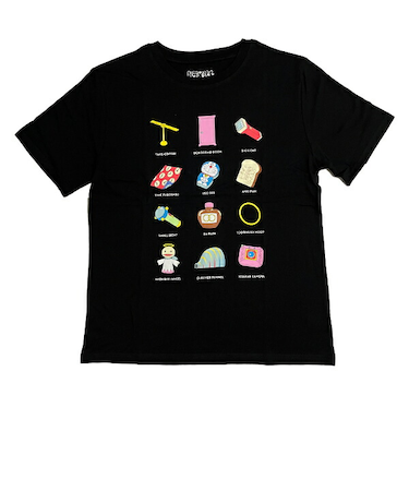 ドラえもん Tシャツ(L) ひみつ道具 ブラック アパレル