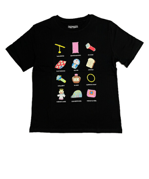 ドラえもん Tシャツ(L) ひみつ道具 ブラック アパレル