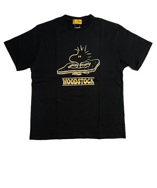 スヌーピー ウッドストック Tシャツ(M) ブラック アパレル 日本製 SNOOPY